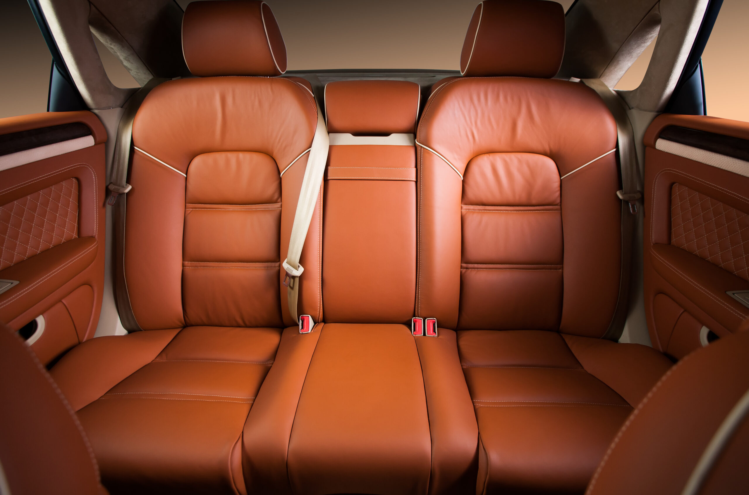 Back passenger seats in modern comfortable car